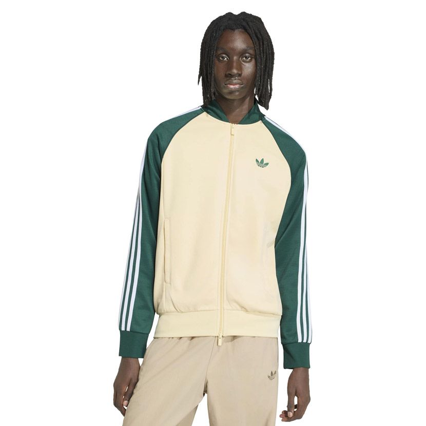 adidas Originals SST Track Top Mens Vanilla/Green | Side Step