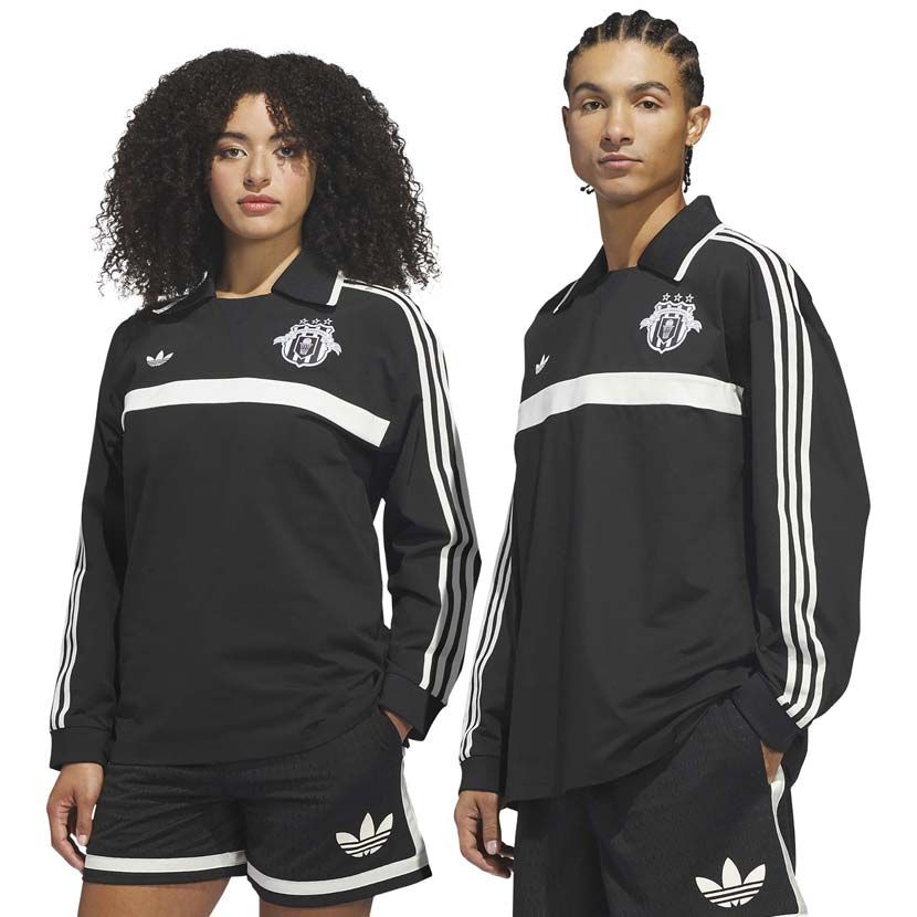 adidas Originals Rugby Polo Shirt Mens Black | Side Step