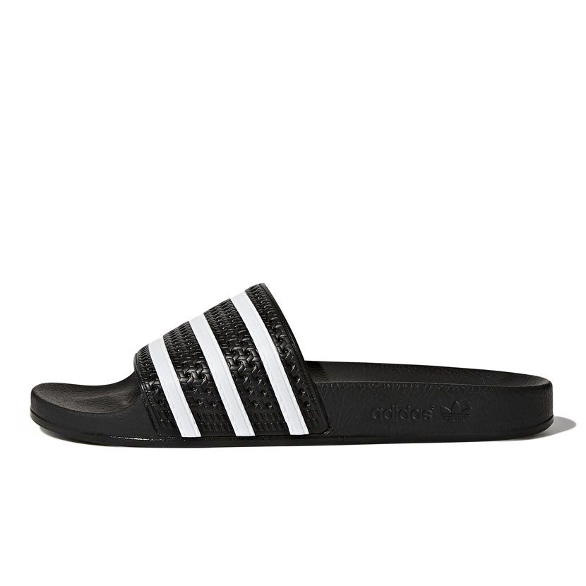 Adidas slipper black and on sale white