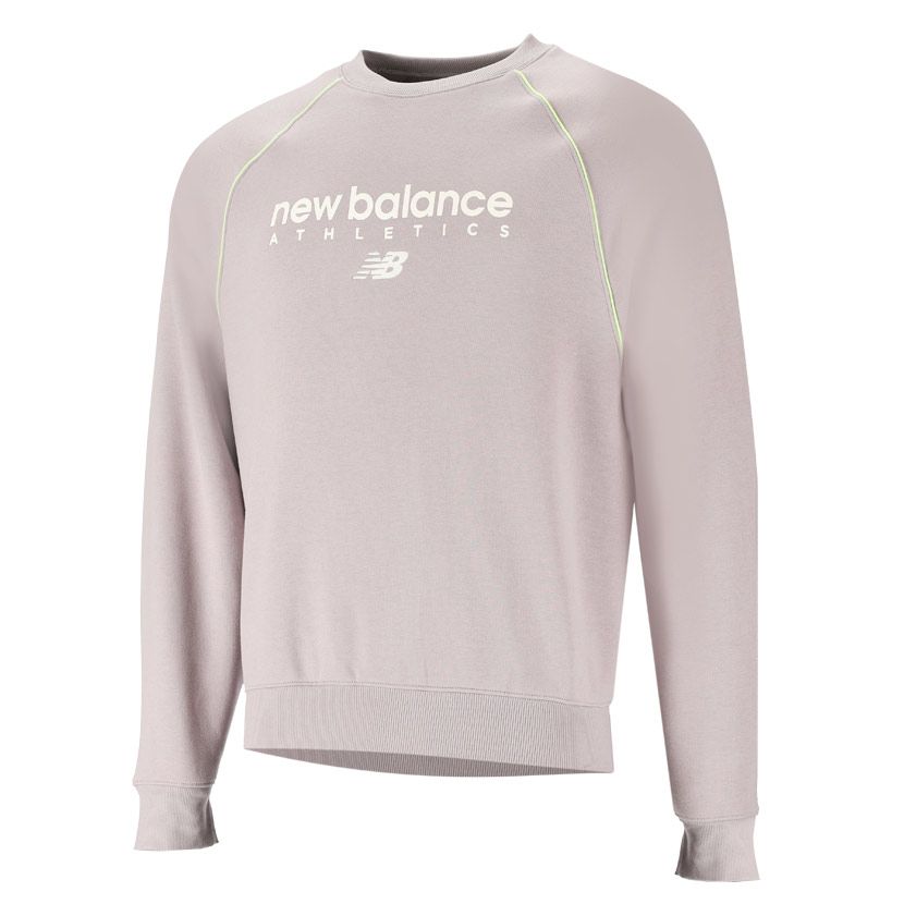New Balance ロゴプリントセーター New Balance Trackside Fleece Crew Sweater Mens Truffle Salt | Side