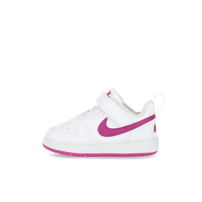 Nike Court Borough Low Recraft Infants Shoes White/Fuschia Side Step