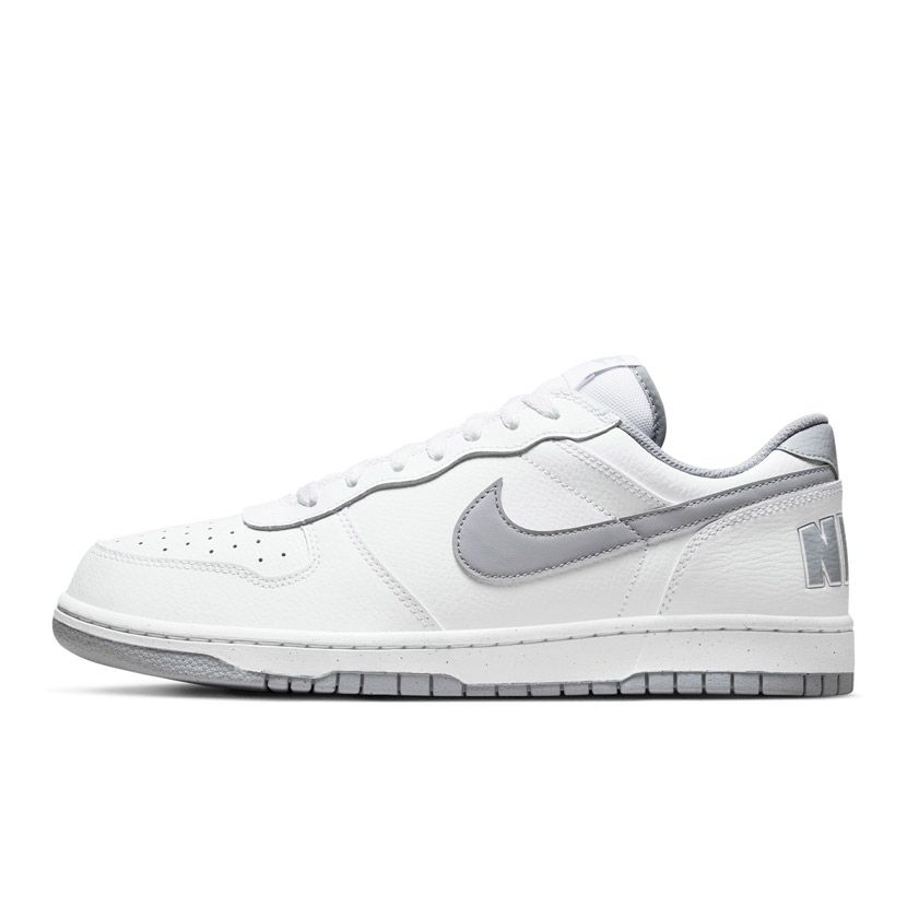 【nkux】 Nike Big Low Shoes Mens White/Grey | Side Step