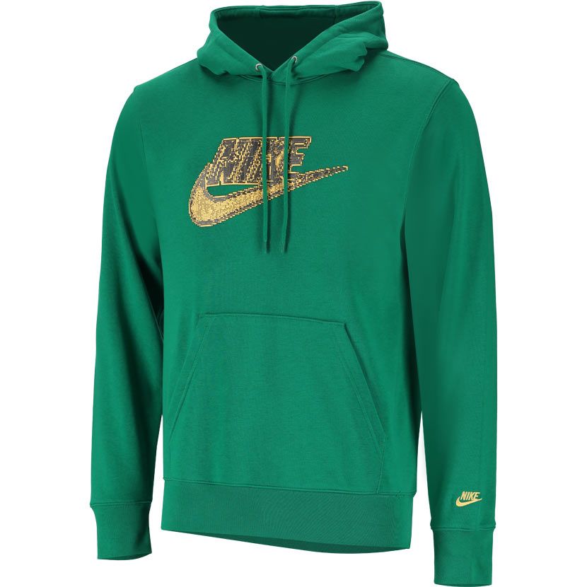 Nike Sportswear Club French Terry Hoodie Mens Green/Gold | Side Step