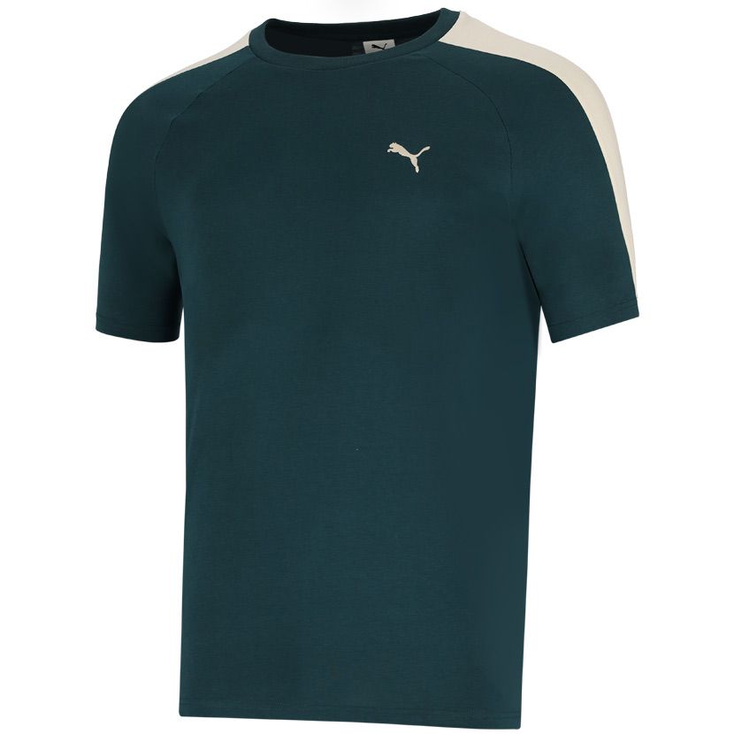 Puma T7 T-Shirt Mens Green Terrain Side Step