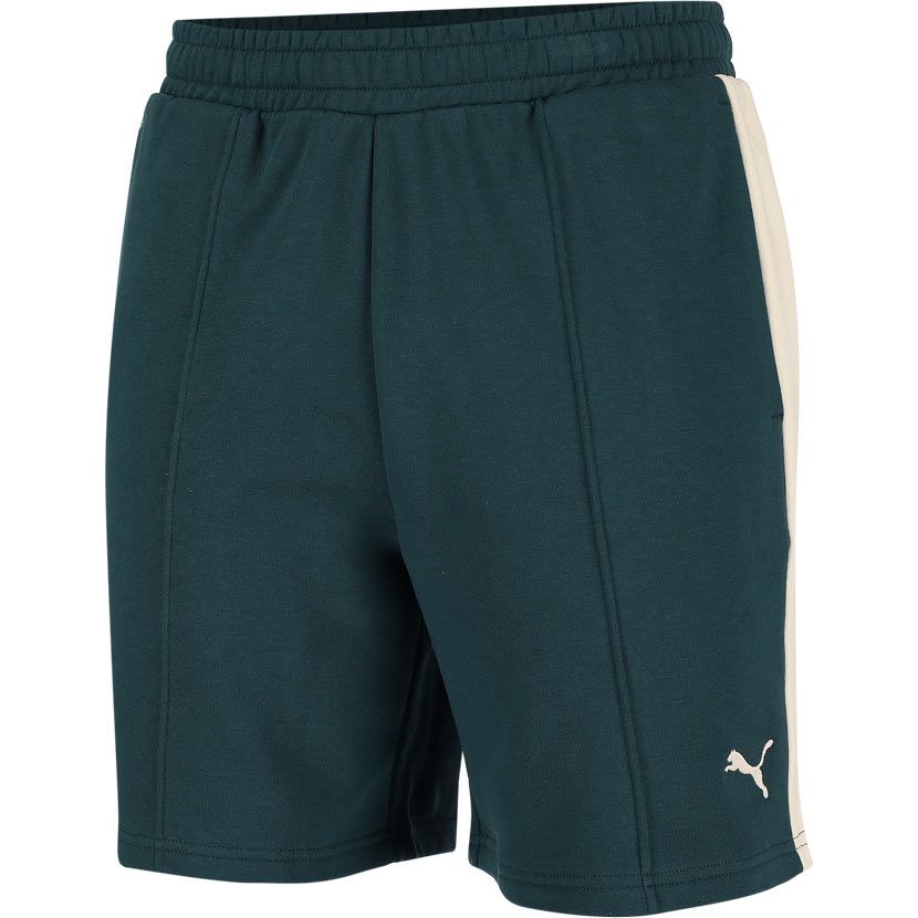 Puma T7 Relaxed Shorts Mens Green Side Step