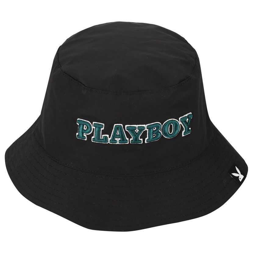 Playboy Boot Stitch Bucket Hat Black | Side Step