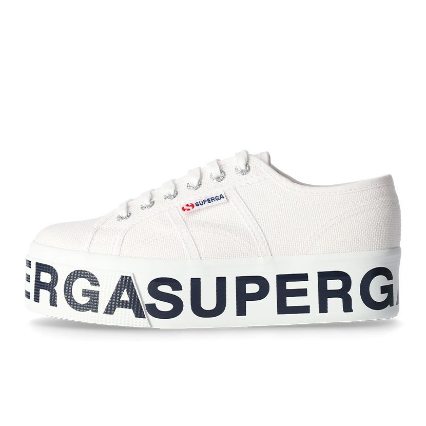 Superga 2790 Cotu Platform Lettering Sneaker Womens White