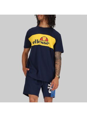ellesse Yellow Horizon Logo T-shirt Mens Dress Blue