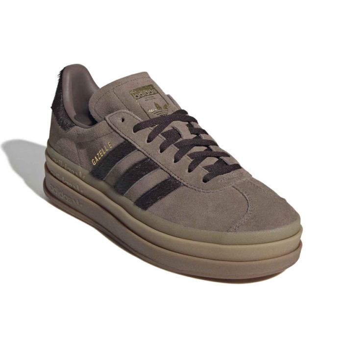 adidas Originals Gazelle Bold Shoes Womens Brown/Coffee/Gold| Side