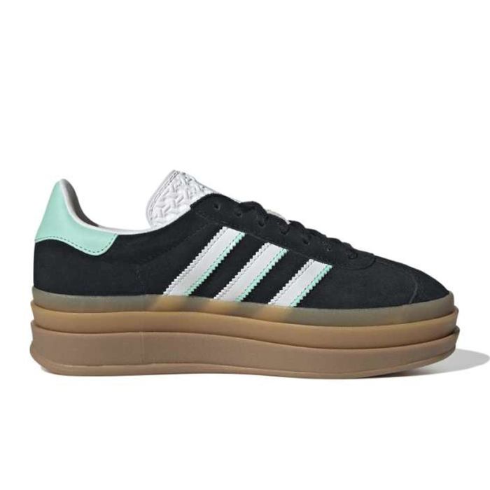 adidas Originals Gazelle Bold Shoes Youth Black/White/Gum | Side Step