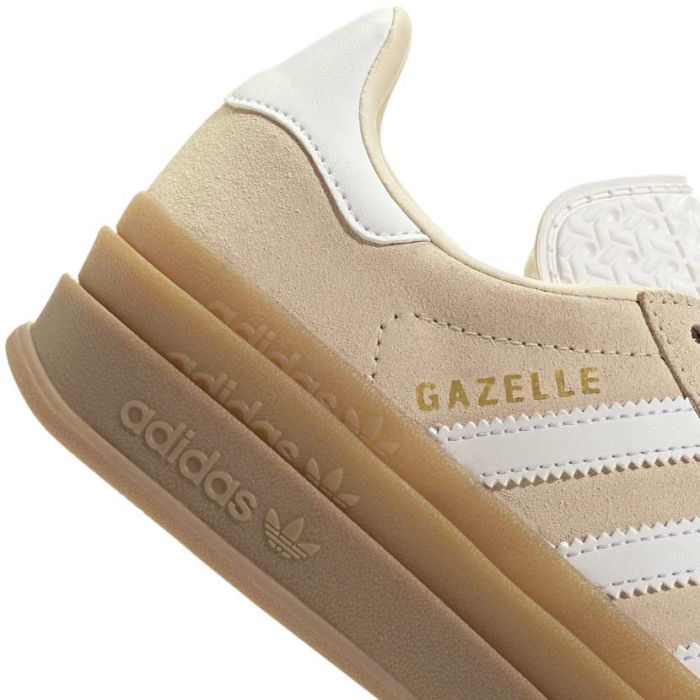 adidas Originals Gazelle Bold Shoes Youth White/Gold | Side Step