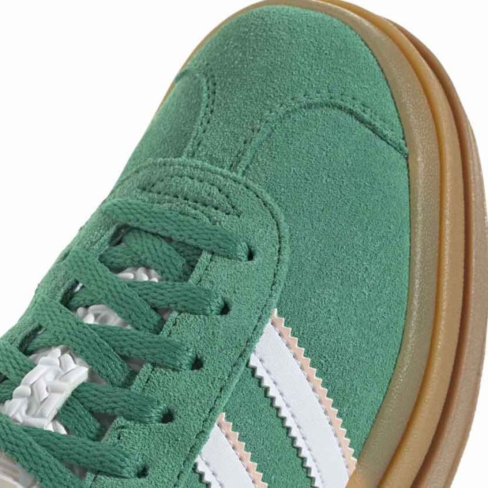 adidas Originals Gazelle Bold Shoes Youth Green/White | Side Step