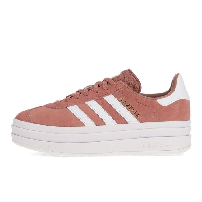adidas Originals Gazelle Bold Shoes Youth Warm Clay/Gold| Side Step
