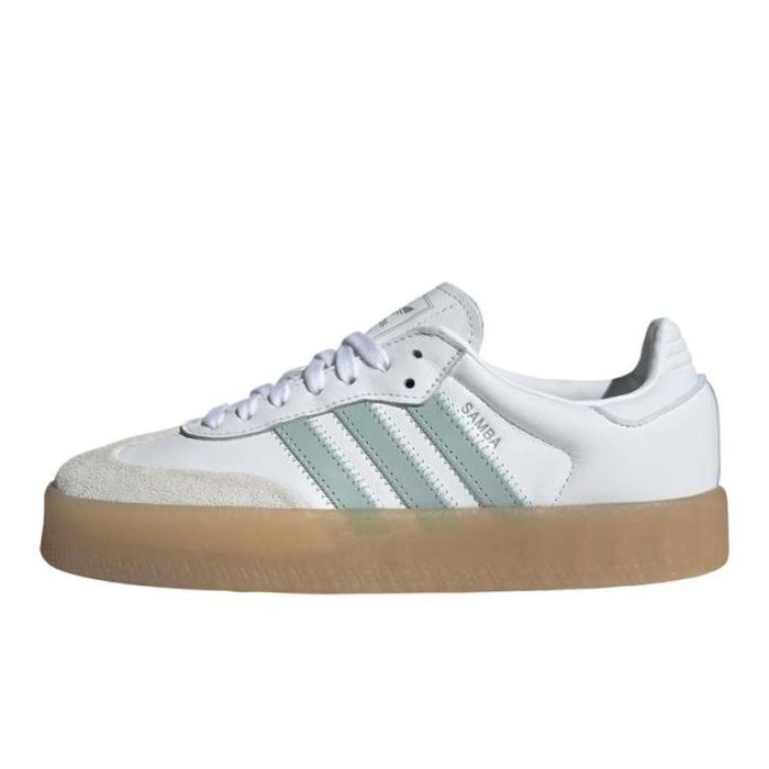 adidas Originals Sambae Shoes Womens White/Aqua Blue | Side Step