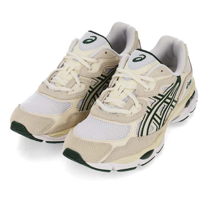 Asics Gel NYC Shoes Mens Ivory/Forest Night | Side Step
