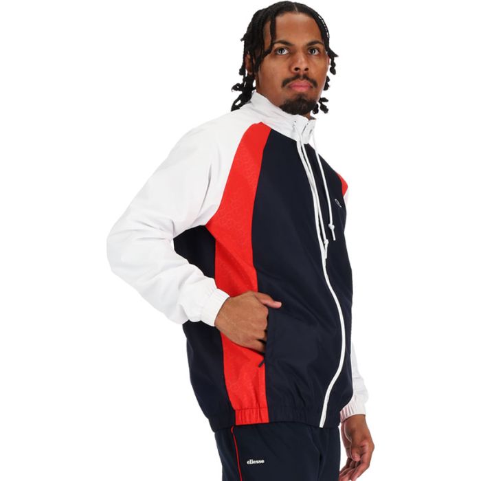 ellesse Sartoria Print Jacket Mens White/Dress Blue | Side Step