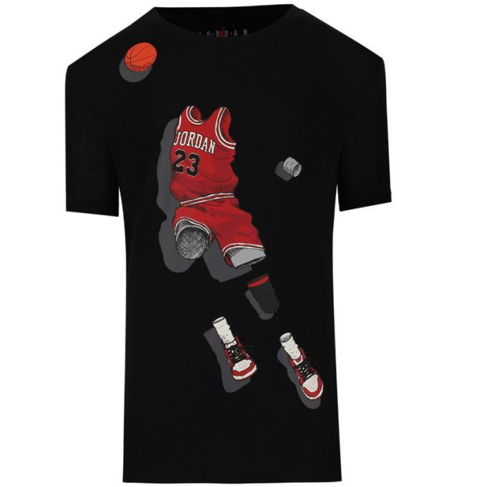 Air Jordan Ghost Man T-Shirt Youth Black Side Step