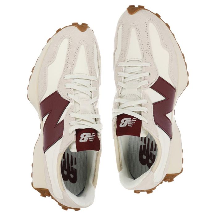 New Balance 327 Shoes Womens White/Maroon| Side Step