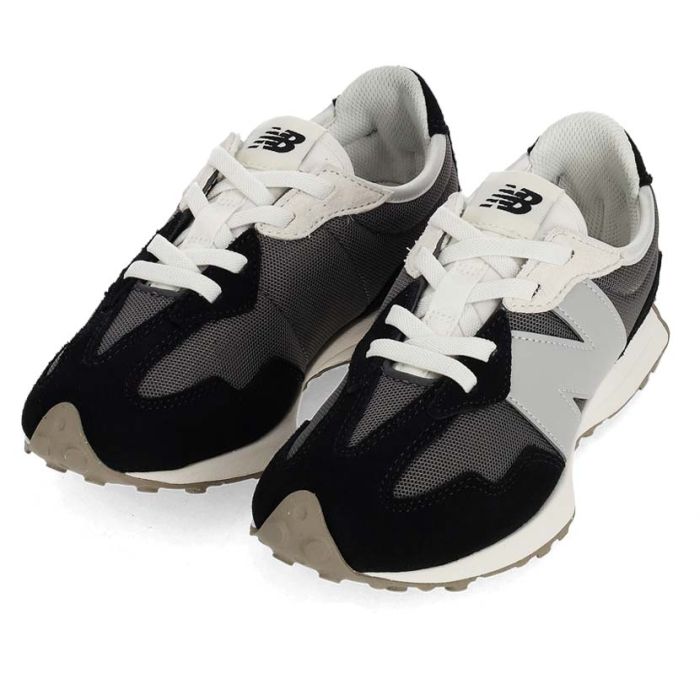 New Balance 327 Shoes Youth Black/Grey | Side Step