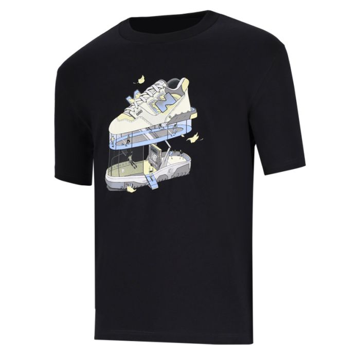 Tシャツ・カットソー New Balance Men's Black Fitness T-Shirt MT51918-BK Fitness Center T-Shirt - New Balance