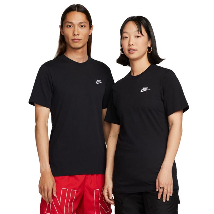 Nike Sportswear Club T-Shirt Mens Black/White | Side Step