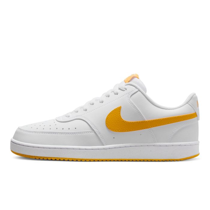 Nike Court Vision Low Next Nature Shoes Mens White/Gold Side Step