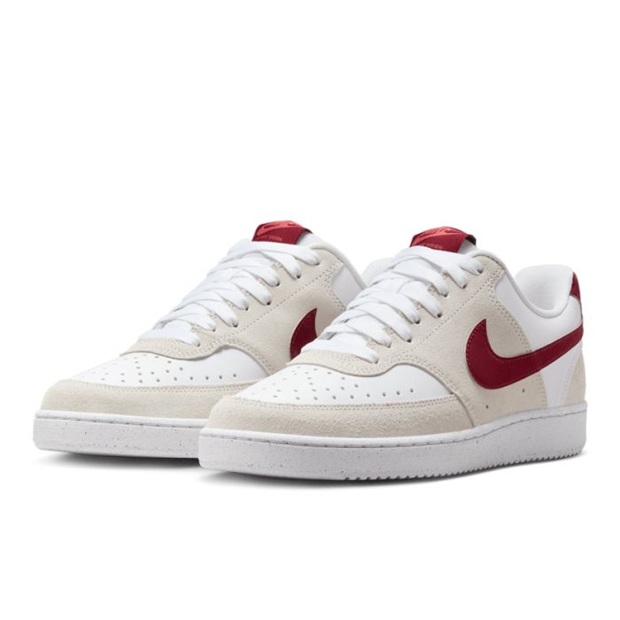 Nike Court Vision Low Womens Shoes White/Red Side Step