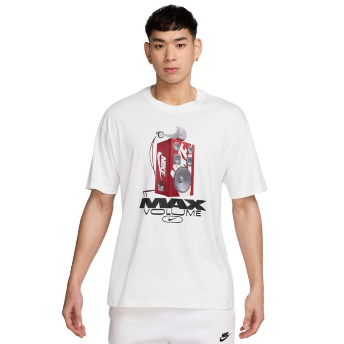 white nike shirt with red