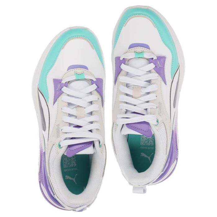 ひ 37466 Puma R75 Disrupt Shoes Womens White/Blue/Grey | Side Step