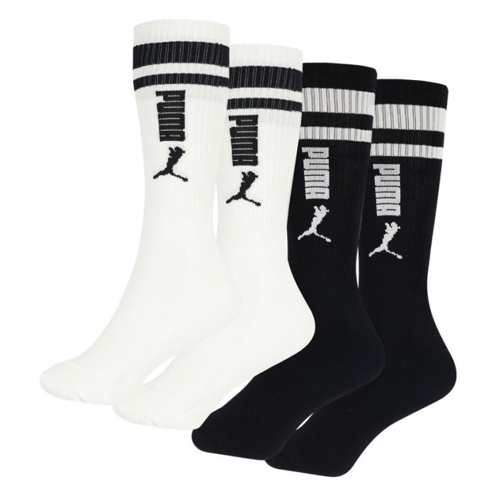 Puma 2 Pack Mid Calf Socks Black/White
