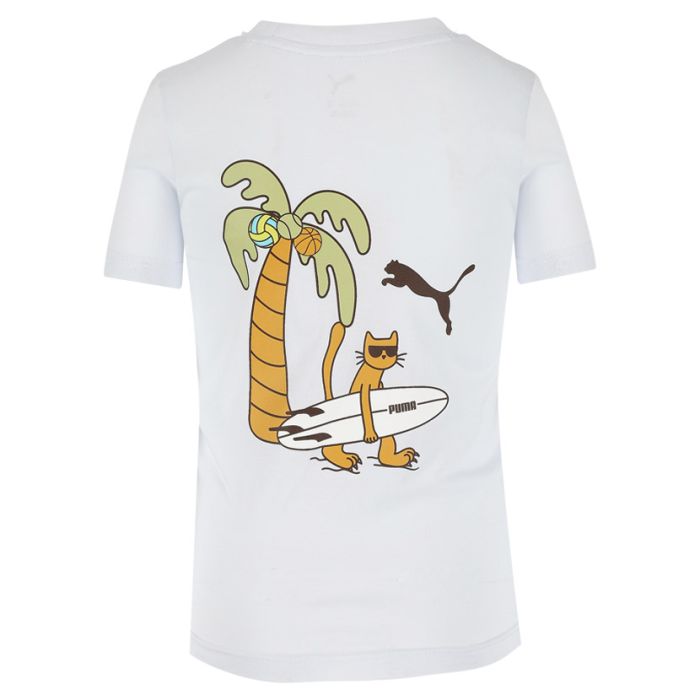 Kuma Puma Graphic Beach Surf T-Shirt Youth Silver