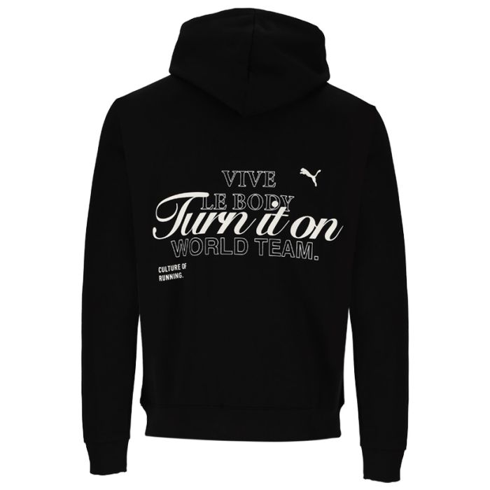 Puma Graphic Turn It On Hoodie Mens Black | Side Step