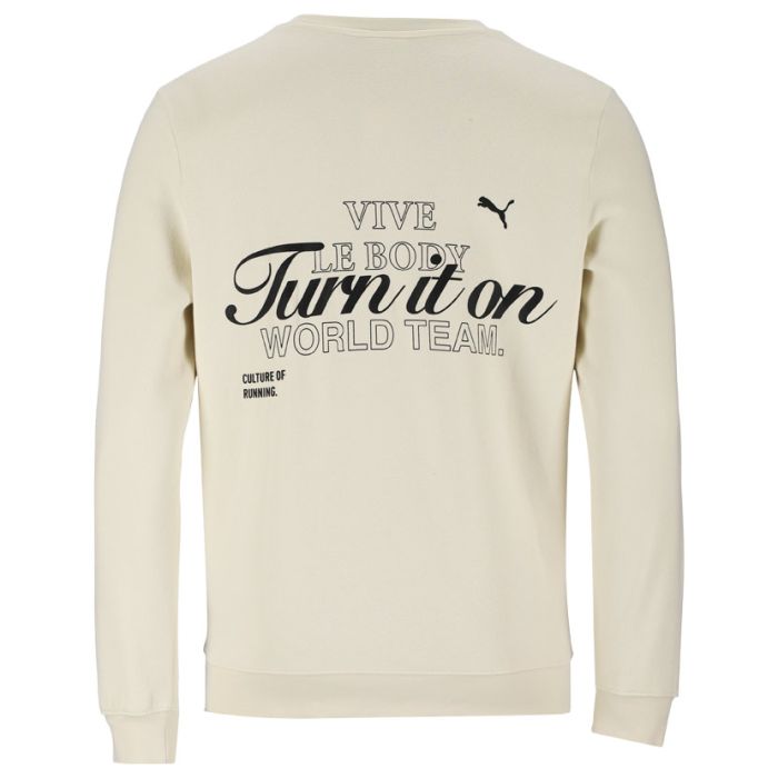 【Lu】 Puma Graphic Turn It On Crew Fleece Sweatshirt Mens Alpine Snow