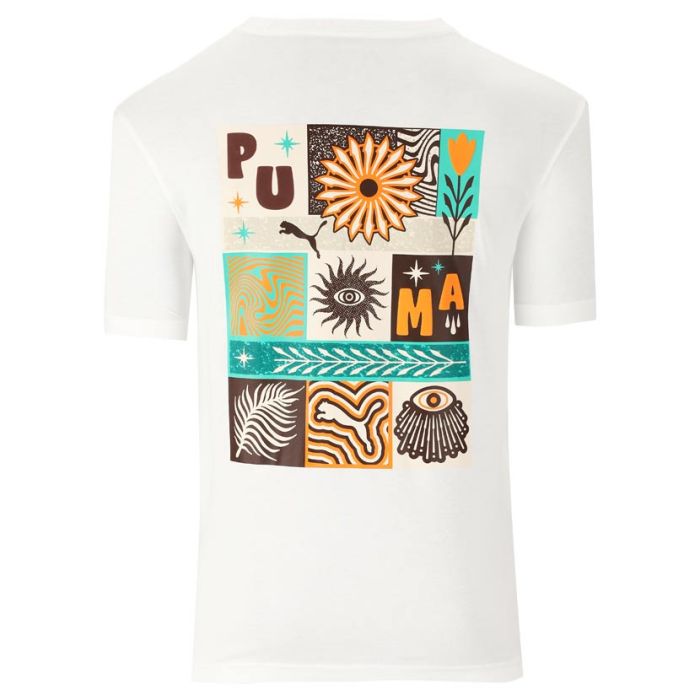Puma Sunset Drive Relaxed T-Shirt Mens White | Side Step