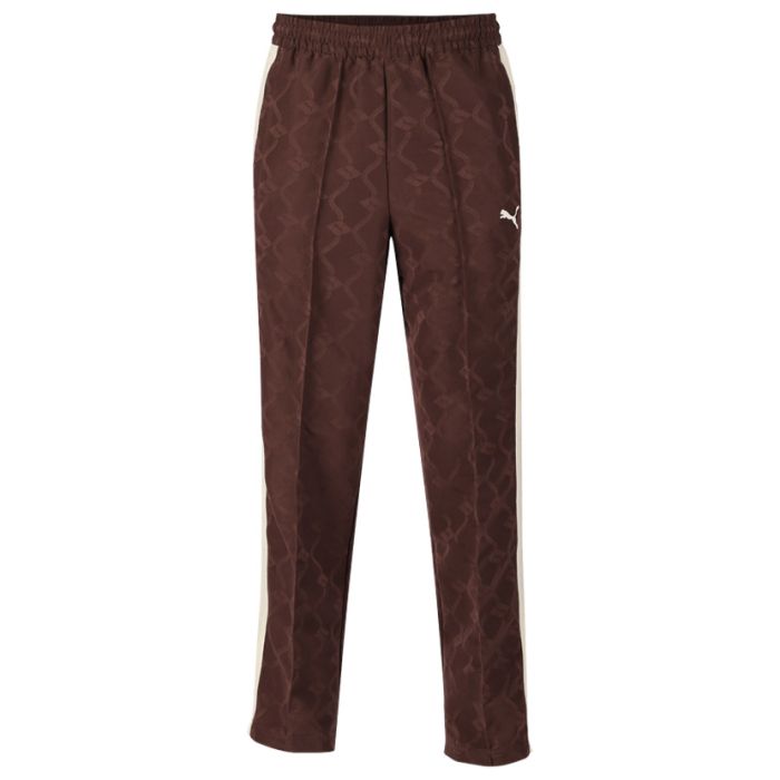 Puma T7 Jacquarded Woven Relaxed Trackpants Mens Brown | Side Step