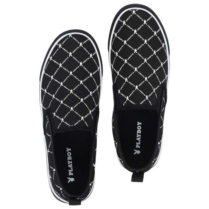 【NOA】 Playboy Newport Youth Shoes Black Monogram | Side Step
