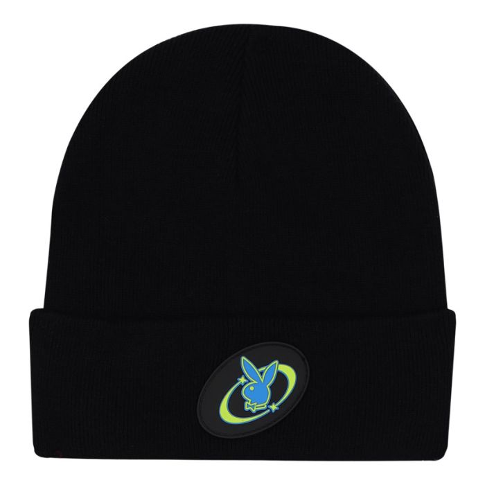PYB266B-PLAYBOY-EMBLEMBEANIE-BLACK-PB-AW25-MC-0053-V1