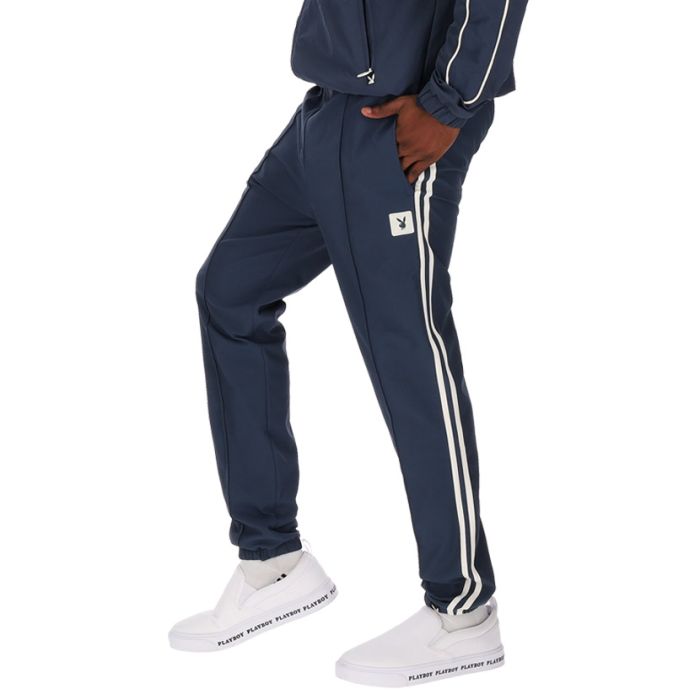 Playboy Pinstripe Pleasure Trackpants Mens Blue/Grey| Side Step