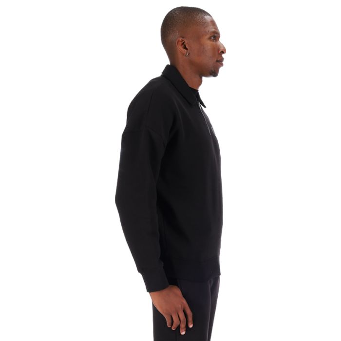 SilkSilk Essential Polo Sweater Mens Black | Side Step