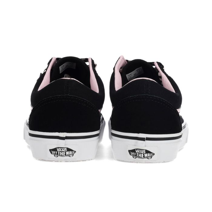 Vans Old Skool Shoes Womens Black/Pink Side Step
