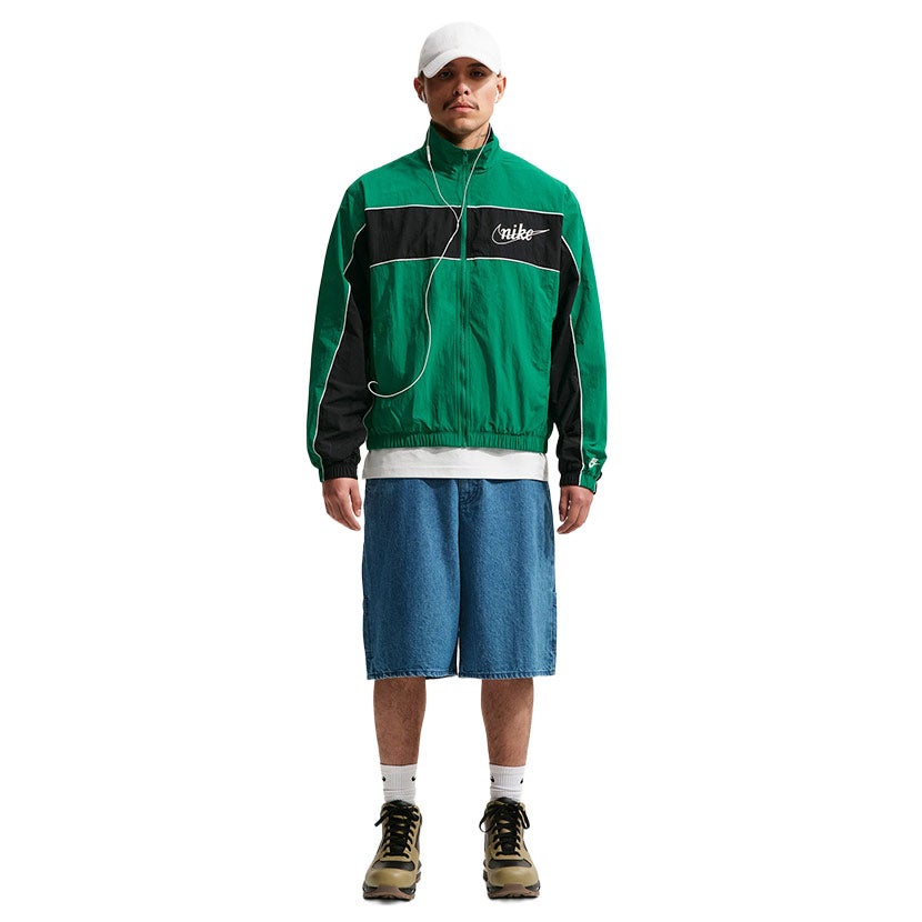 Nike Sportswear Club Lightweight Full-Zip Jacket Mens Green/Black