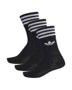adidas Originals Solid Crew 3 Pack Socks Black White