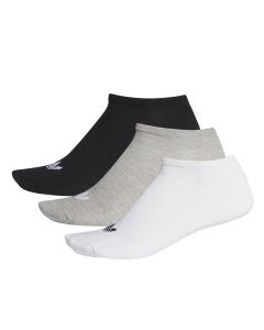 adidas Originals Trefoil Liner Socks 3 Pair White Black Grey