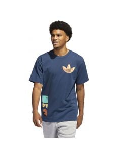 adidas Originals Surreal Summer Trefoil T-shirt Men Crew Navy