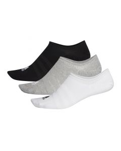 adidas Performance No-Show Socks 3 Pairs Grey White Black