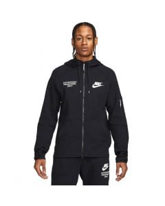 Nike Sportswear Fleece Full Zip Hoodie Mens Bolded Black White