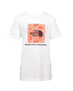 The North Face Box T-shirt Youth White Red Orange