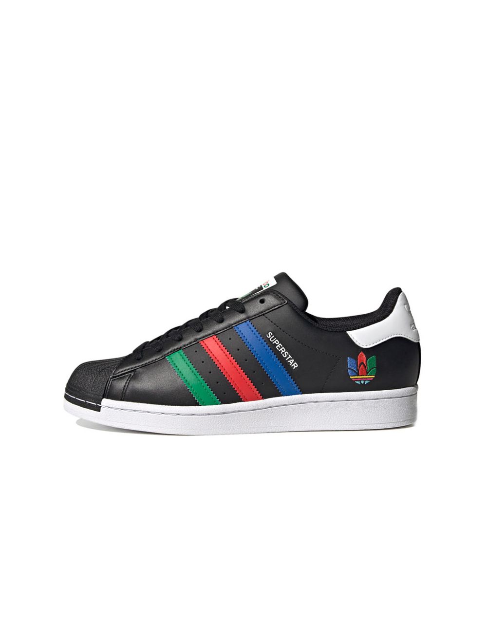 adidas superstar shoes black red yellow green