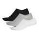 Shop adidas Performance No-Show Socks 3 Pairs Grey White Black at Side Step Online