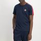 Shop ellesse Shoulder Panel Tape T-shirt Mens Dress Blue Red at Side Step Online